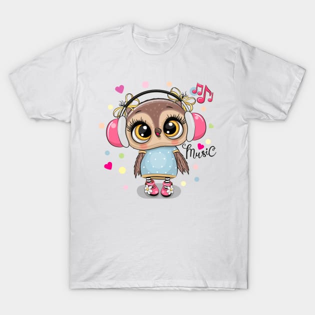 Cute Owl T-Shirt by Reginast777